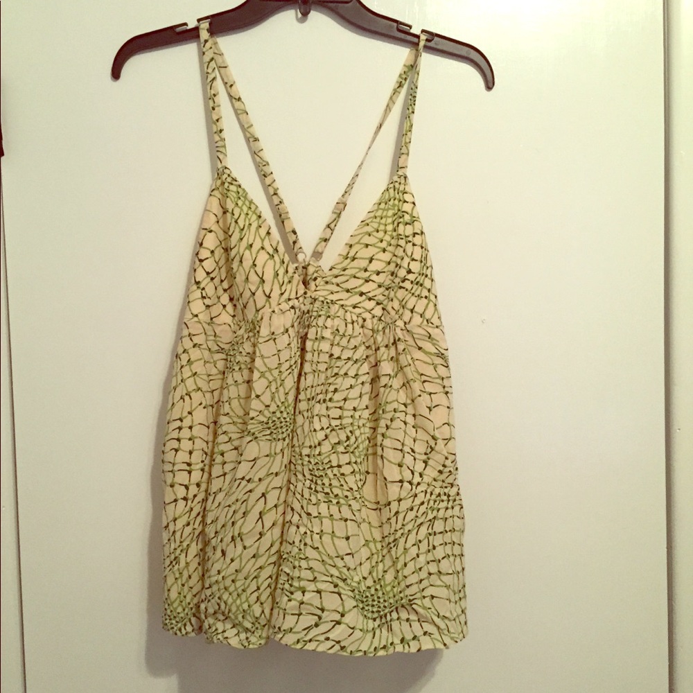 Alice + Olivia Silk Tank, Cream pattern, Size M 💚